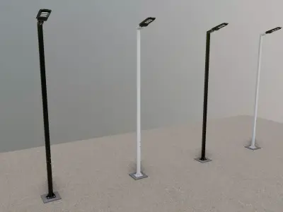 5 Meter Box Profile Lighting Pole 3D model