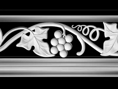 3D model stl wall molding plinth leaves grape for CNC router 3D print model