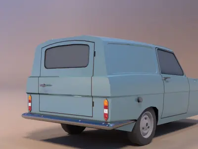 3 Wheel Supervan Classic Car Low-poly 3D model