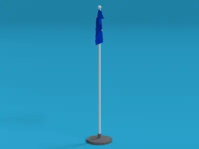 Low Poly Seamless Animated Europe Flag Low-poly 3D model
