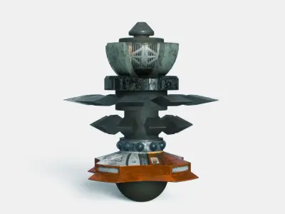 Sci fi Mechanical robot Machine Low-poly 3D model