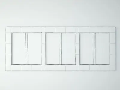 Blue Carved Mirror 3D model