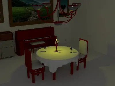 candlelit dinner Free 3D model