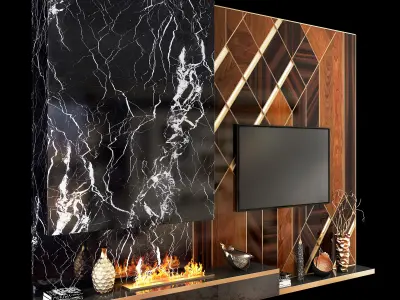 TV Wall Units set 03 3D model