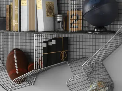 RH SHELF USA MAP ZINC 3D model