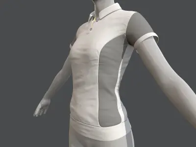 Sport t-shirt for women Low-poly 3D model