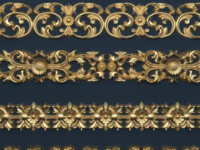 Classic decor ornament v-3D model02 3D model
