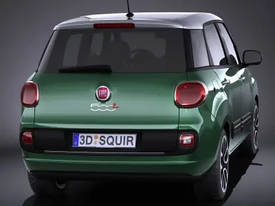 Fiat 500L Living 2014 VRAY 3D model