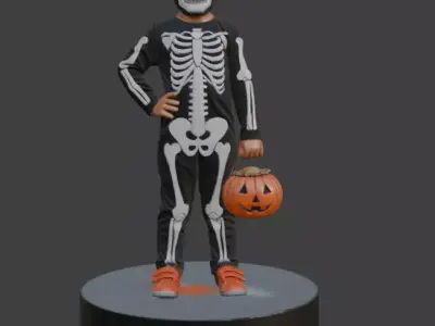 Halloween Skeleton Kid 3D Model 3D print model