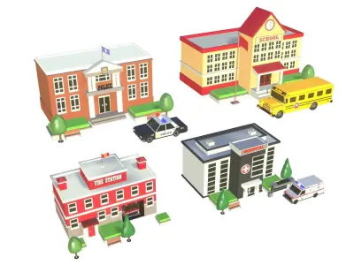 building cartoon 3D model