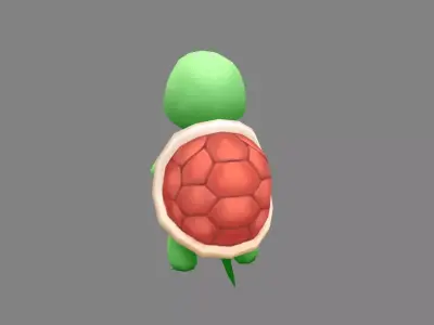 Cartoon baby sea turtle Low-poly 3D model