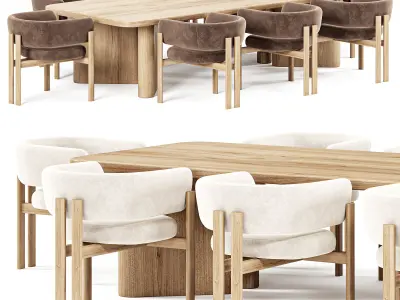Tabmi Dining Table Bay chair 3D model