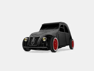 Citroen 2CV A Hot Rod Low-poly 3D model