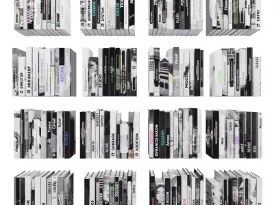 Books 150 pieces 2-8-2 Low-poly 3D model