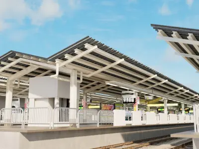 Japanese Railway station 3D model