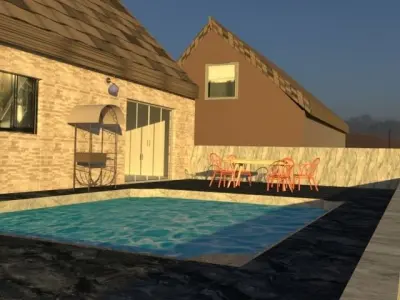 FARM HOUSE WITH POOL  3D model