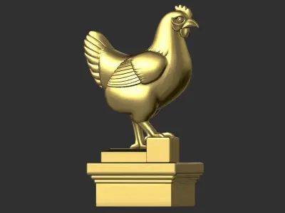 Statue of a Hen  3D print model
