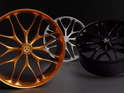 Aluminium car wheel rim 3D model