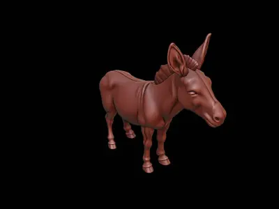 Donkey Animal Sculpture 3D print model get