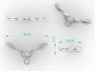 Wing Diamond Pendant 3D print model