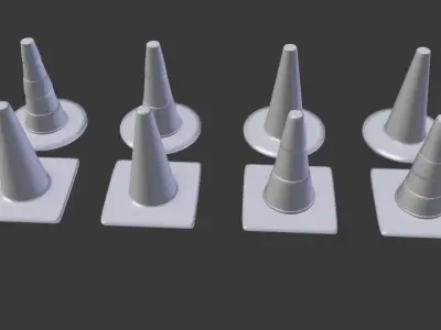 Traffic Cone Pack 3D model