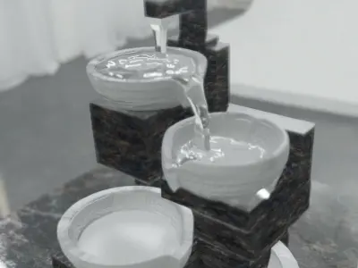 water fountain 3d model Low-poly 3D model