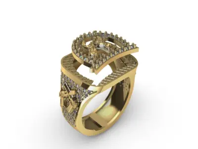 Anillo para caballero-hombre -v-  3D print model