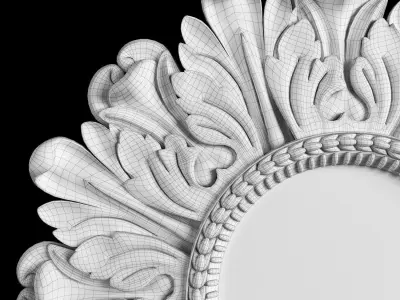 Mirror Lila Floral Gold 3D model