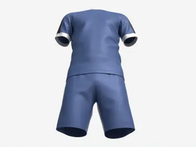 Soccer T-shirt and Shorts Blue 3D model