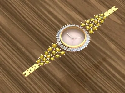 Ladies Luxury watch 3D print model
