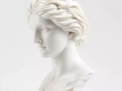 White Marble Bust model pack Low-poly 3D model