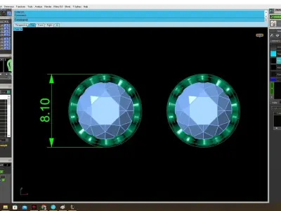 Luxury Crown Gemstone Stud Earrings 4138 3D print model