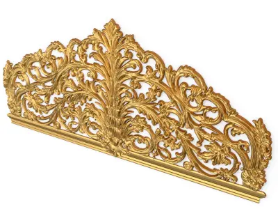 Classic Carved Bed 3D model 15  3D model