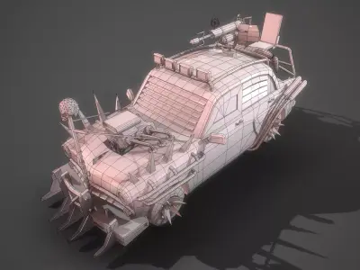 Apocalyptic Car Modular Pack Low-poly 3D model
