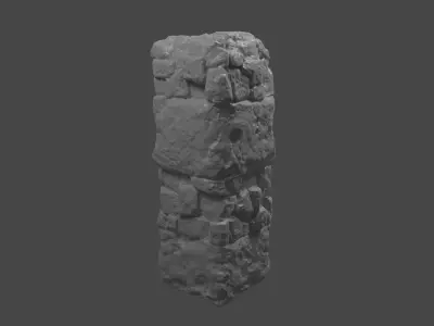 Ancient Pillar High Poly 3D model