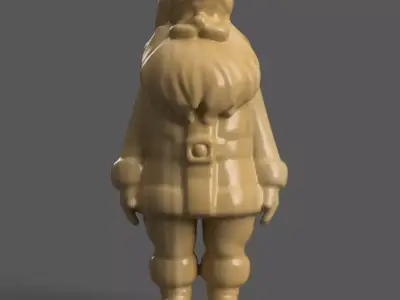 santa clause sculpture for table - desk - tree - keychain 003 3D print model