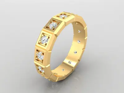 Ring M24 The luxury female ring with gems wedding  3D print model