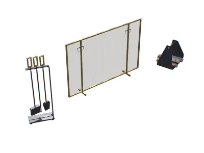 Fireplace Mantel Collection Low-poly 3D model