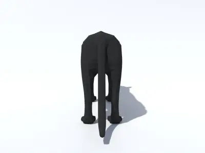 Low Poly Black Panther Low-poly 3D model