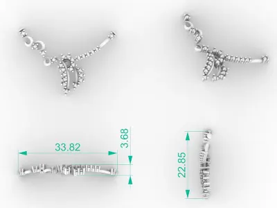 Diamond Tanmaniya Necklace 3D print model