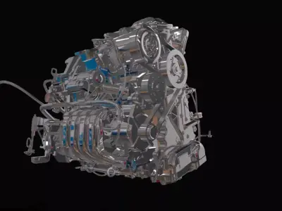 trem de forca motor Low-poly 3D model