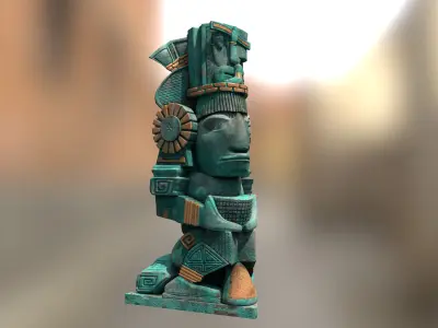 Mexico deity mayan statue 3D model