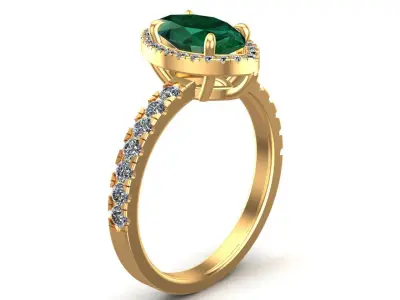 Marquise Cut Diamond Halo Ring                        3D print model