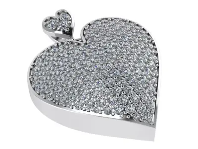 Heart Pave Pendant 0796 3D print model