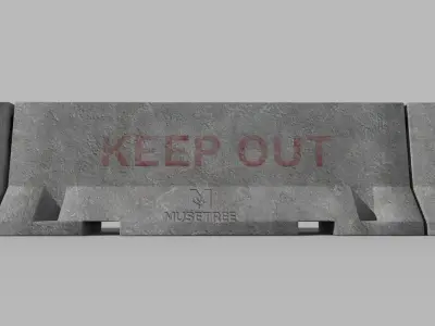 Barrier Concrete Low-poly 3D model