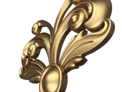 Carved Plaster Molding Decoration 014 Low-poly 3D model