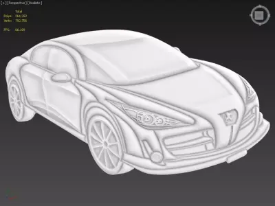 Peugeot Car Suitable for embossing Hot Foil Technique 3D model
