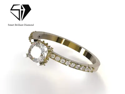 Luxury Solitaire ready for casting Ring sr0132 3D print model
