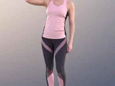 Juliette 10824 - Athletic Woman Drinking  Low-poly 3D model