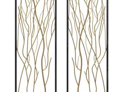 George oliver 2 piece metal branch wall decor 3D model